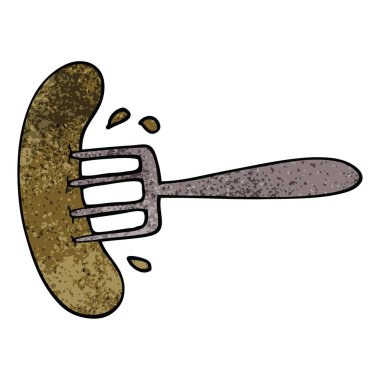 Sosisli sandviç çizgi film doodle