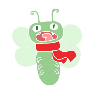 komik düz renk stil karikatür kelebek