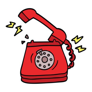 çizgi film doodle eski çevirmeli telefon