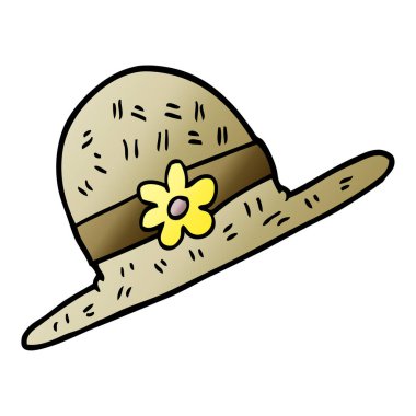 vektör degrade illüstrasyon karikatür hasır şapka