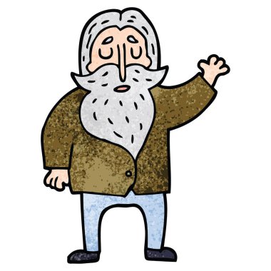 çizgi film doodle sakallı adam