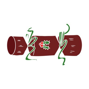 Xmas kraker düz renk stil çizgi film