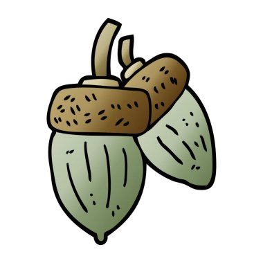 çizgi film doodle meşe palamudu illüstrasyon