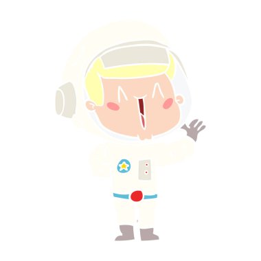 şarkı düz renk tarzı çizgi film astronot