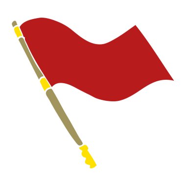 çizgi film doodle bayrak beyaz arka plan üzerinde