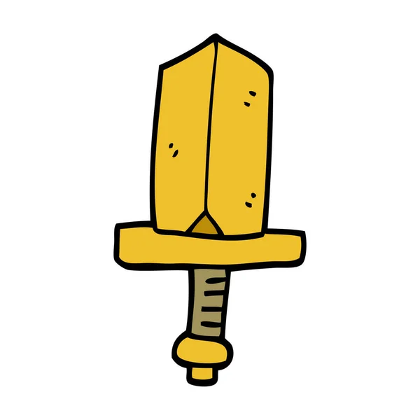 Cartoon Doodle Gold Dagger — Stock vektor
