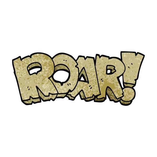 Cartoon Doodle Roar Tekst — Stockvector