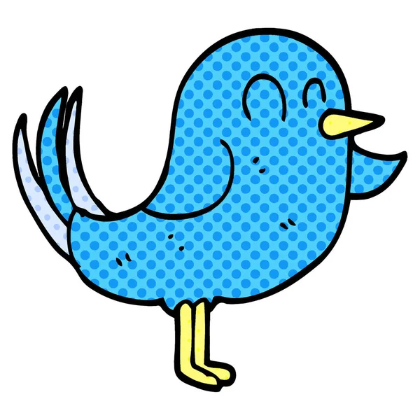 Dessin Animé Doodle Oiseau Pointant — Image vectorielle