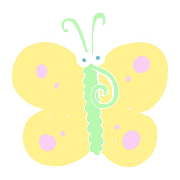 Płaski Kolor Ilustracja Motyl — Wektor stockowy