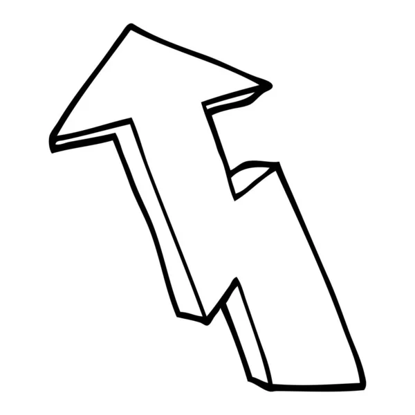 Linea Disegno Freccia Crescita Cartone Animato — Vettoriale Stock