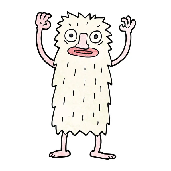 Desenho Animado Doodle Yeti Monstro —  Vetores de Stock