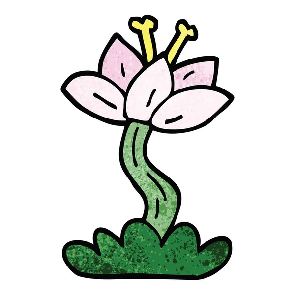 Kreslený Doodle Lilly Květ — Stockový vektor