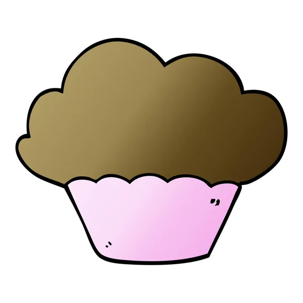 Dibujos Animados Doodle Cupcake Ilustración — Archivo Imágenes Vectoriales