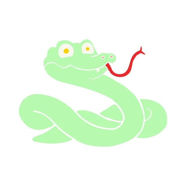 Serpiente Dibujos Animados Estilo Color Plano — Archivo Imágenes Vectoriales