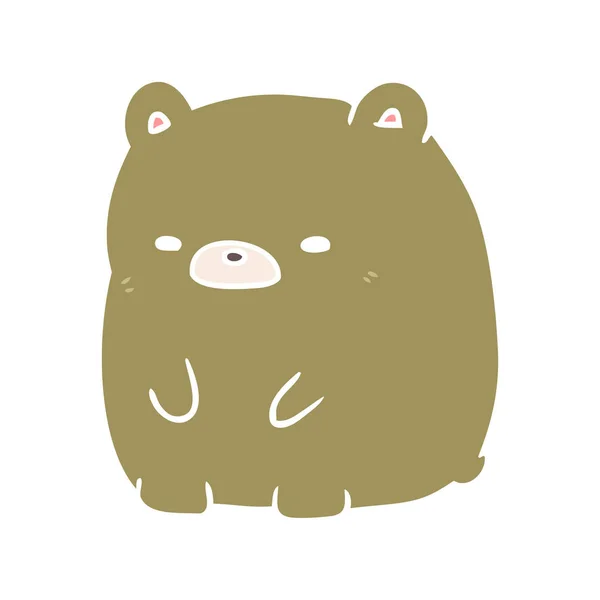 Плоский Стиль Мультфильм Грустный Медведь — стоковый вектор