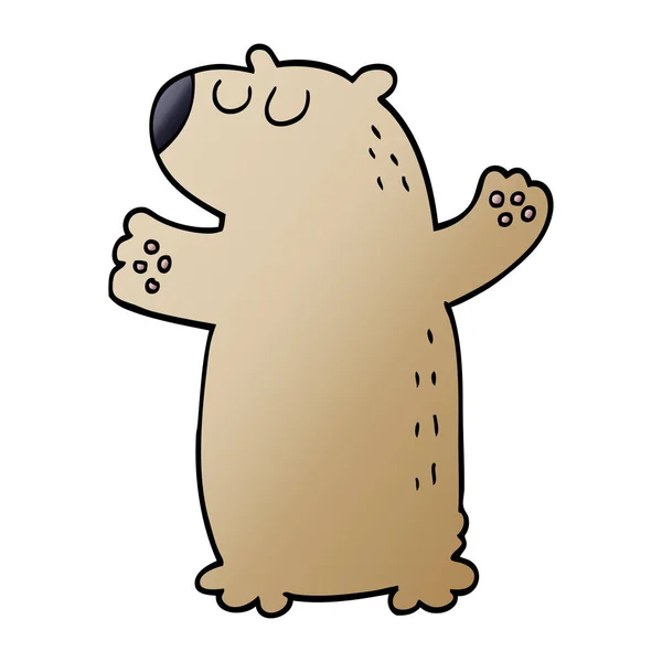 Kreslený Doodle Bear Stojící — Stockový vektor