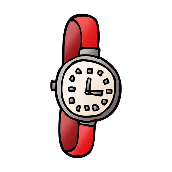Rajzfilm Doodle Watch Fehér Háttér — Stock Vector