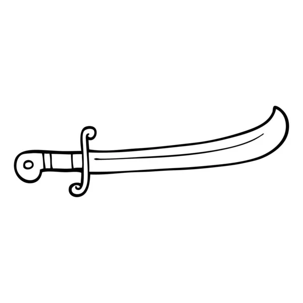 Dessin Ligne Bande Dessinée Épée Bijoux — Image vectorielle