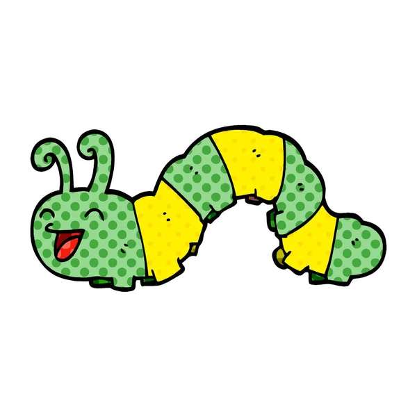 Cartoon Doodle Lachen Caterpillar — Stockvector