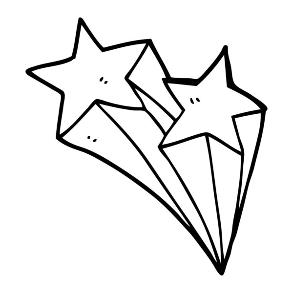 Kreslení Čar Kreslených Padající Hvězdy — Stockový vektor