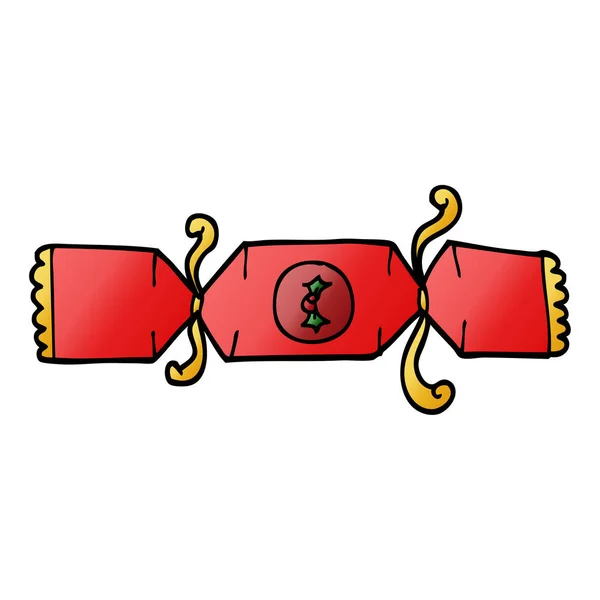 Cartoon Doodle Christmas Cracker — Stock vektor