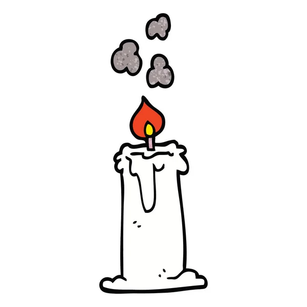 Cartoon Doodle Candle Burning — Stock Vector