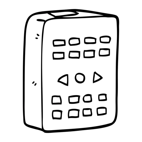 Line Drawing Cartoon Old Remote Control — Stock Vector