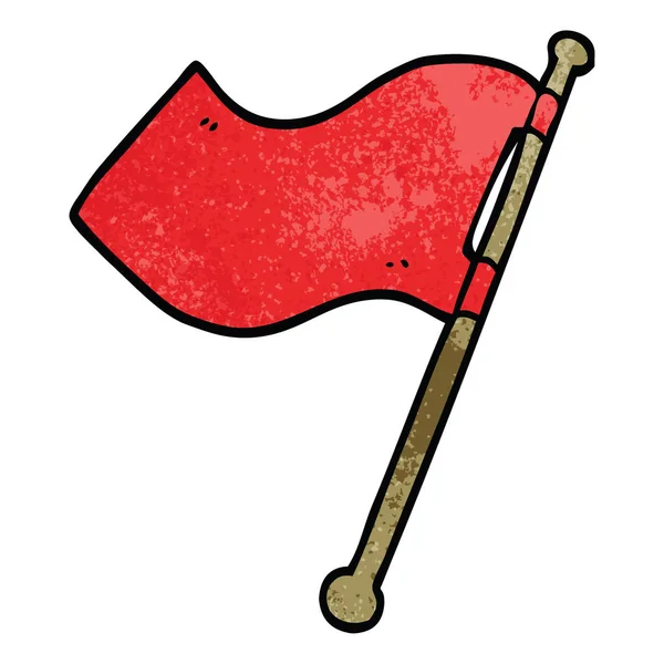 Dessin Animé Doodle Drapeau Rouge — Image vectorielle