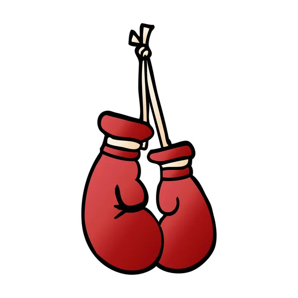 Guantes Boxeo Dibujos Animados Doodle — Vector de stock