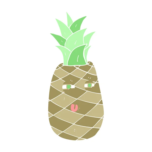 Platt Färg Illustration Ananas — Stock vektor