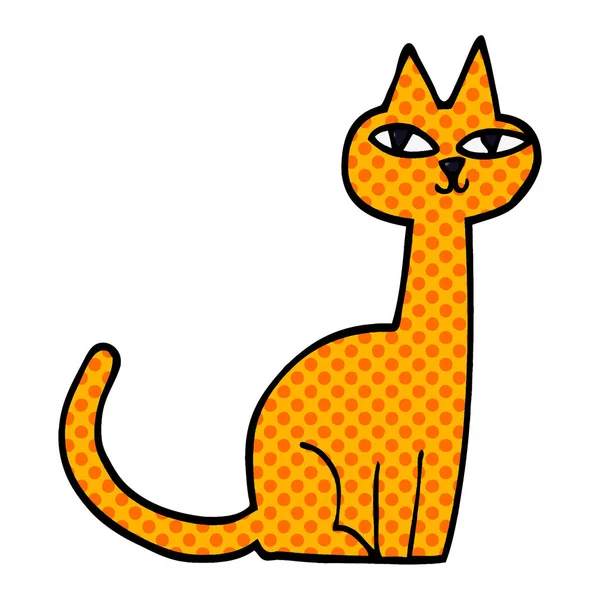 Desenho Animado Doodle Gato Isolado Fundo Branco — Vetor de Stock