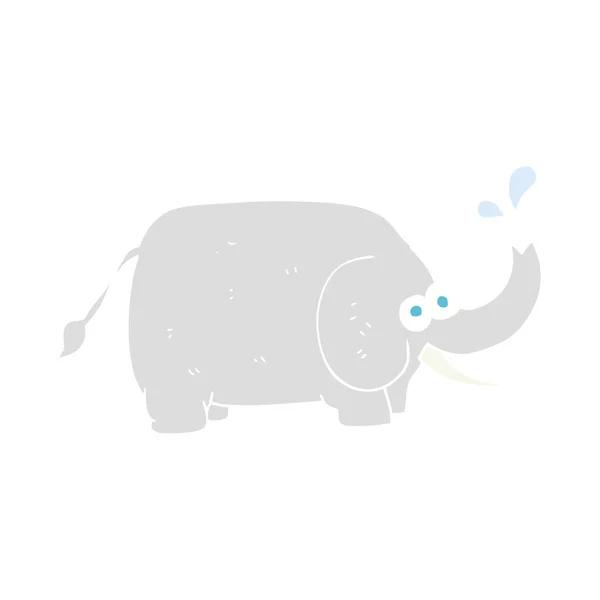 Flat Color Illustration Elephant — Stock Vector