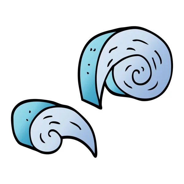 Caricatura Garabato Elemento Espiral Decorativa — Vector de stock