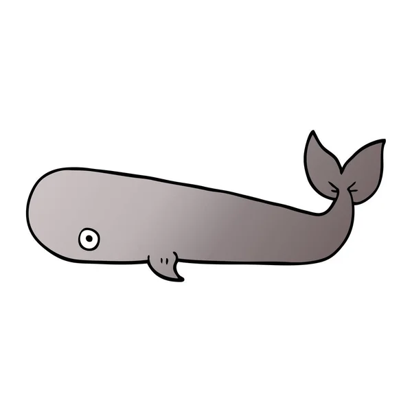 Cartoon Doodle Whale Vektorillustration — Stock vektor