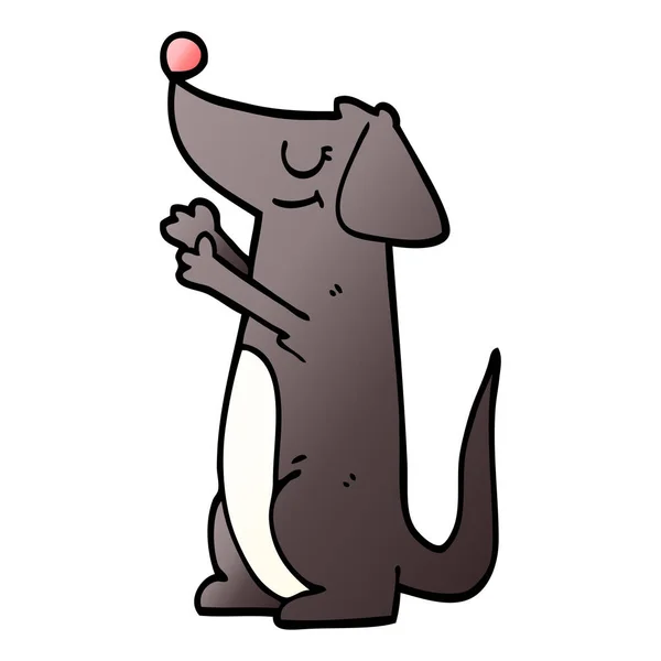 Zeichentrick Doodle Braver Hund — Stockvektor