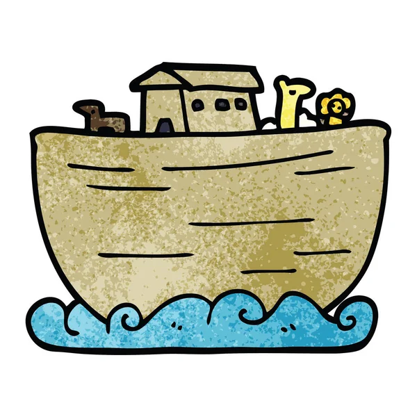 Tecknad Doodle Noahs Ark — Stock vektor