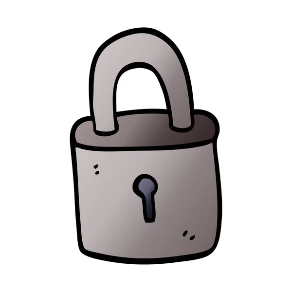 Desenho Animado Doodle Padlock Vetor Ilustração —  Vetores de Stock