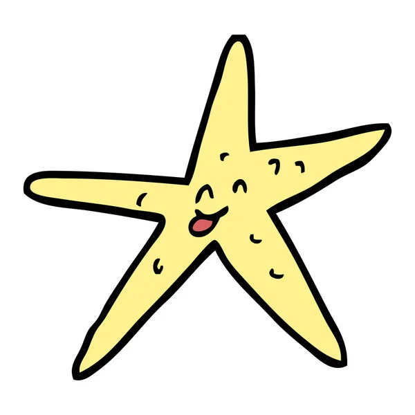 Caricatura Doodle Star Fish — Vetor de Stock