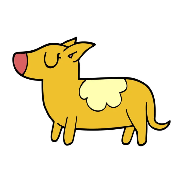 漫画落書き立っている犬 — ストックベクタ