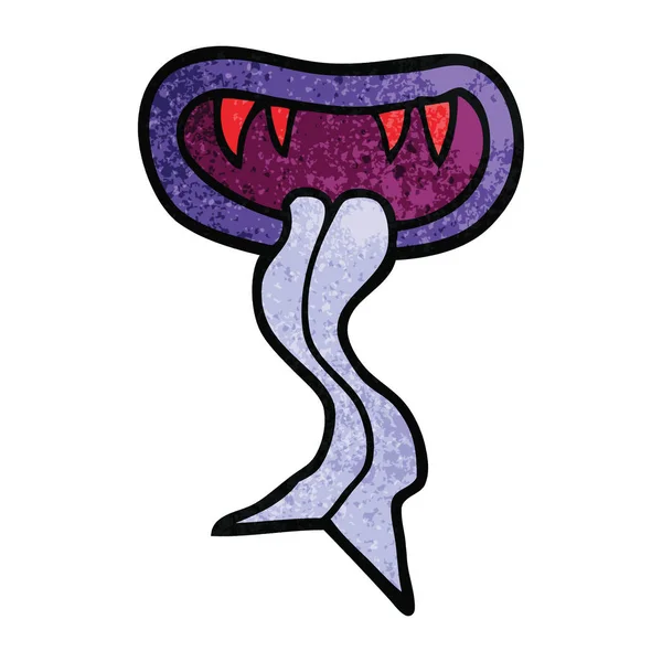 Desenho Animado Doodle Monstro Boca — Vetor de Stock