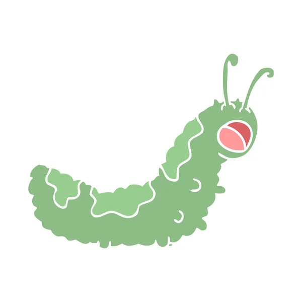 Grappige Egale Kleur Stijl Cartoon Caterpillar — Stockvector