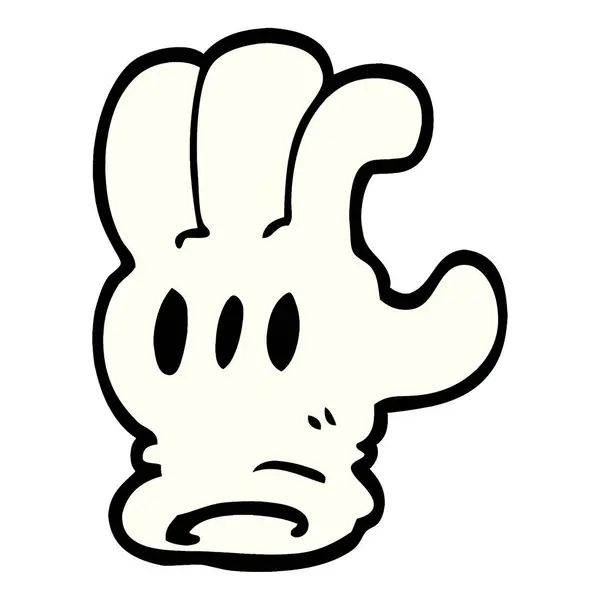 Cartoon Doodle Glove Hand — Stock Vector