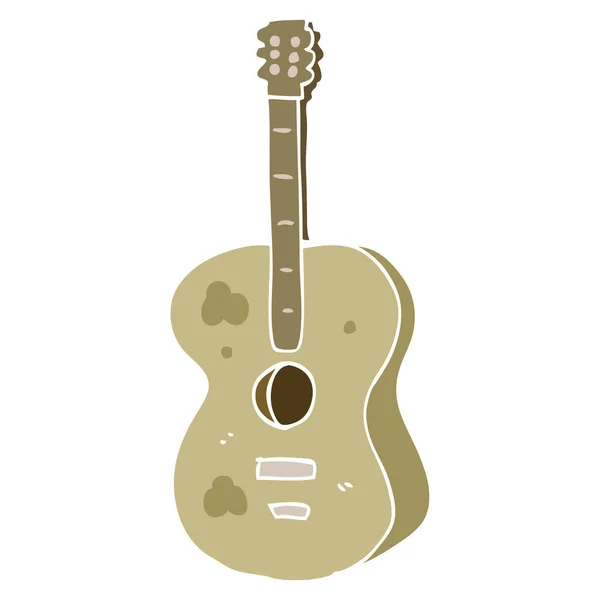 Estilo Cor Plana Guitarra Desenhos Animados — Vetor de Stock