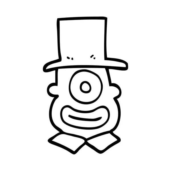 Line Drawing Cartoon Cyclops Top Hat — Stock Vector