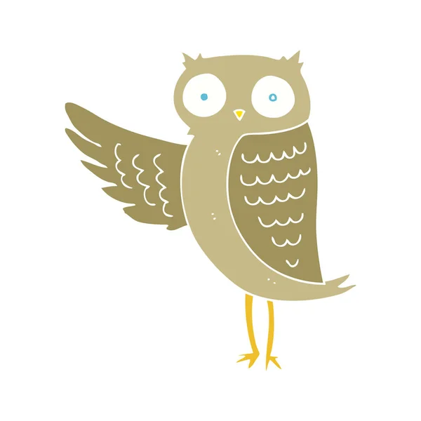 Flat Color Illustration Owl — Stock Vector