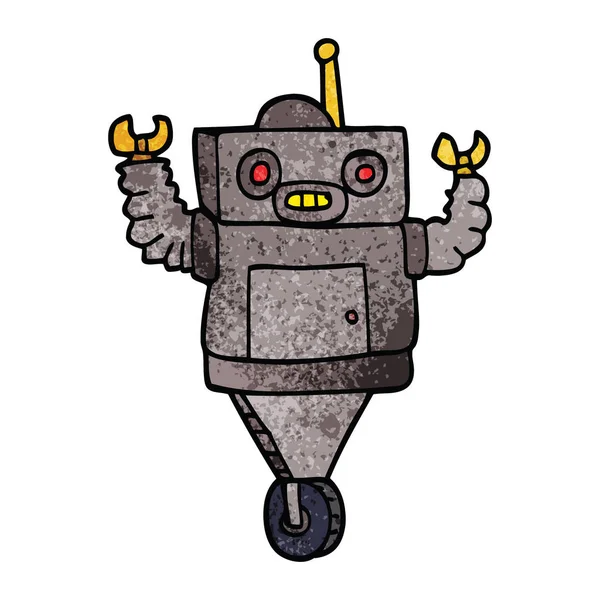 Dibujos Animados Doodle Robot Ilustración — Archivo Imágenes Vectoriales