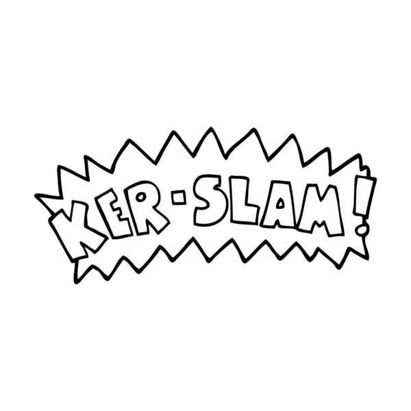Linea Disegno Cartone Animato Parola Ker Slam — Vettoriale Stock