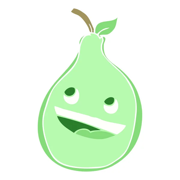 Flat Color Illustration Pear — Stock Vector