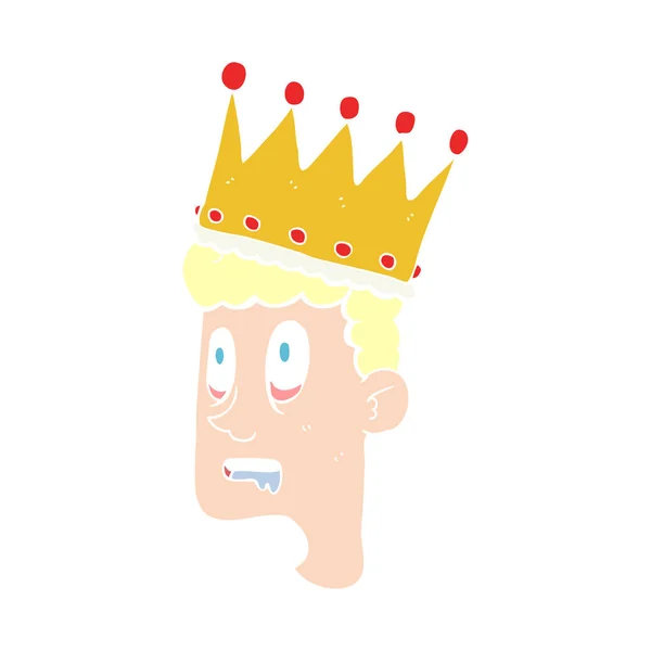 Flat Color Illustration Idiot Prince — Stock Vector