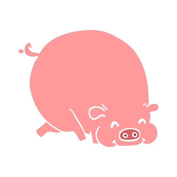 Cartoon Doodle Fat Pig — Stock Vector